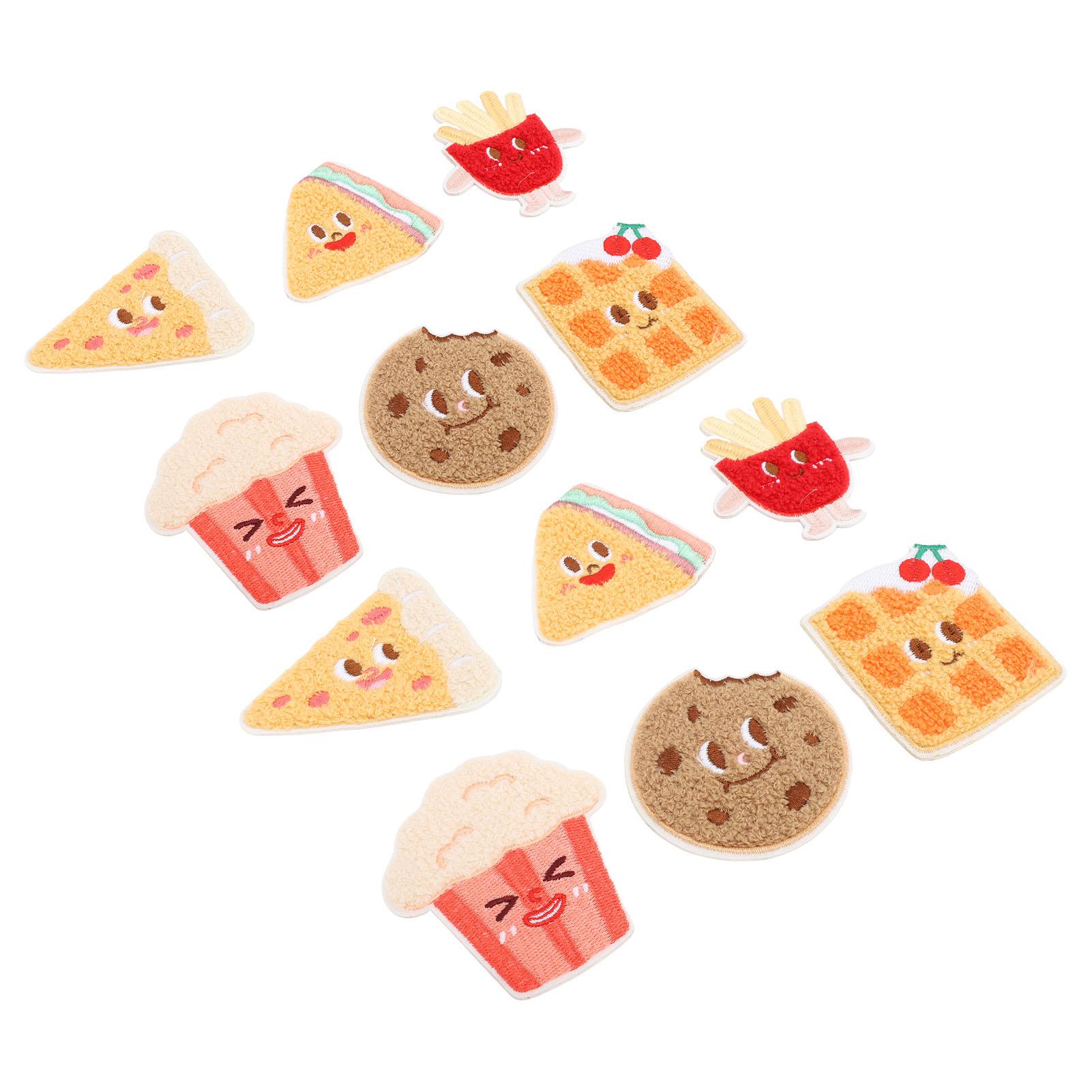 

12pcs Food Iron On Patches for Clothing DIY Lovely Fashionable Sew On Embroidered Applique