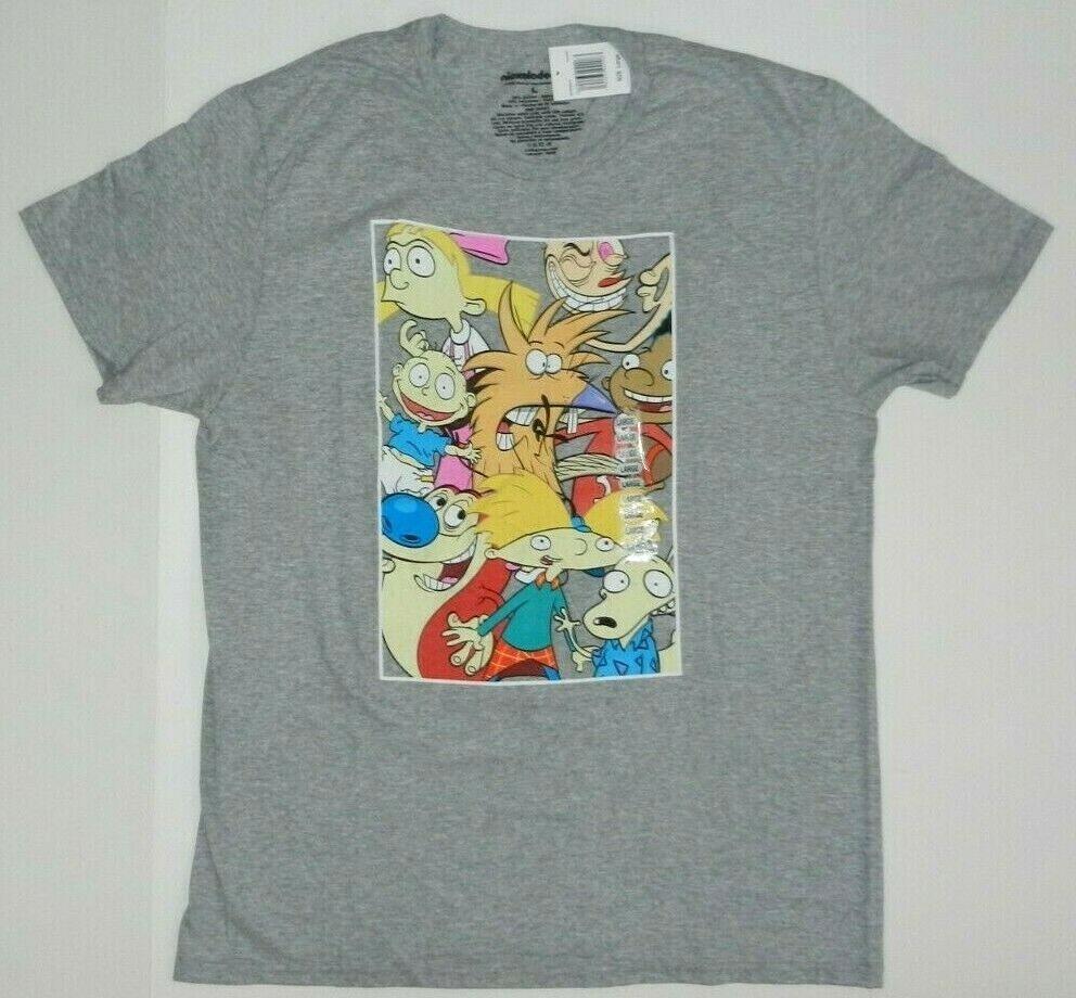 Nickelodeon 90's CartoonsRen StimpyHey Arnold Rugrats Group T Shirt New