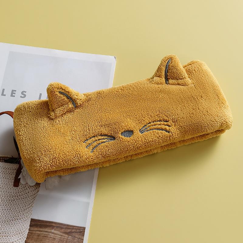 Cute Amy Cat Coral Fleece Hair Band, Cat Ears Face Wash Headband, Makeup Face Wash Headband