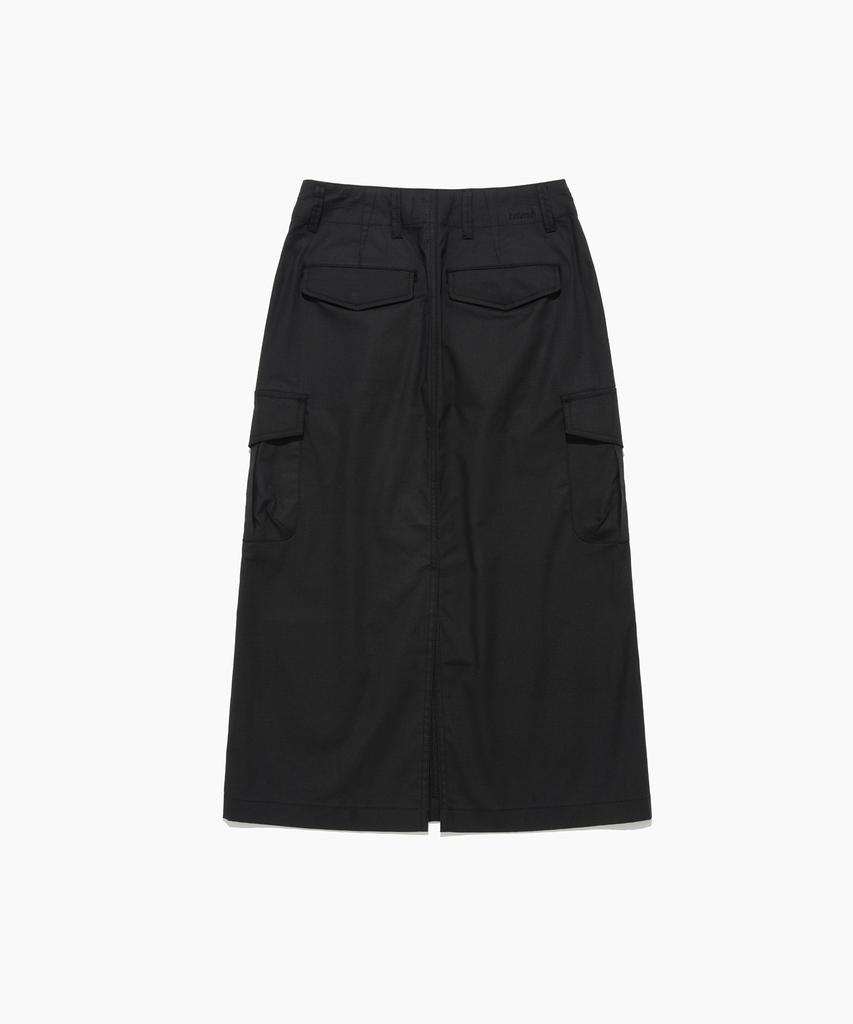 Tudument Ripstop Cargo Long Skirt Black