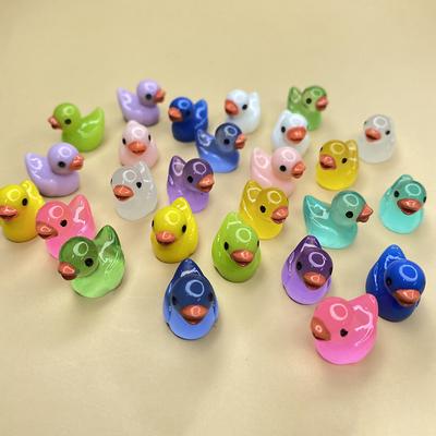 10Pcs Leuchtende Mini Harz Ente Auto Dashboard Spielzeug Puppen Figuren Hause Dekoration