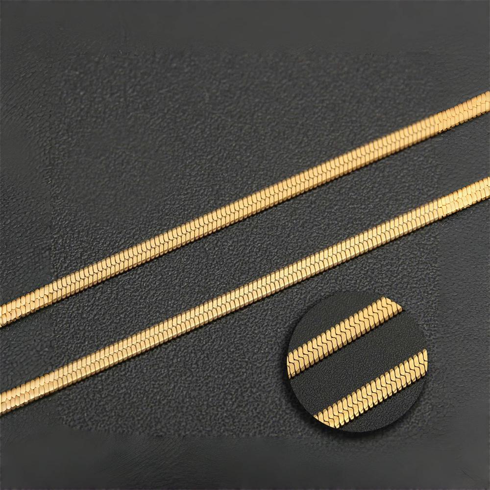 2025 Punk Flat Snake Chain Choker Necklaces Gold Silver Color Stainless Steel Short Neck Chains For Women Collar Jewelry Gift