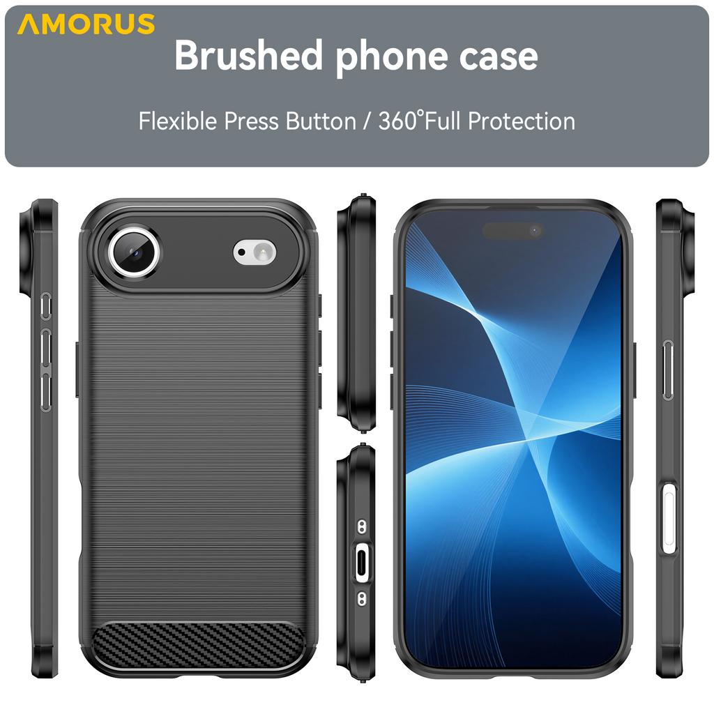 Für iPhone Air Hülle Kohlefaser Textur Gebürstet Schutzhülle