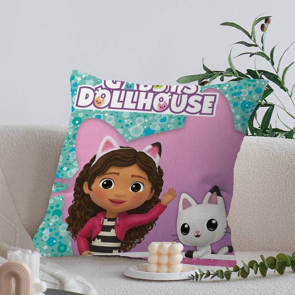 Funny Gabbys Dollhouse Cushion Cover Car Throw Pillow Case For Sofa Car Christmas Gift 40x40cm 45x45cm