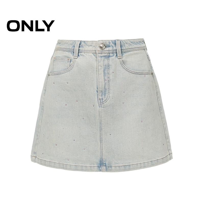 ONLY 2026 Spring Rhinestone A-Line Denim Mini Skirt
