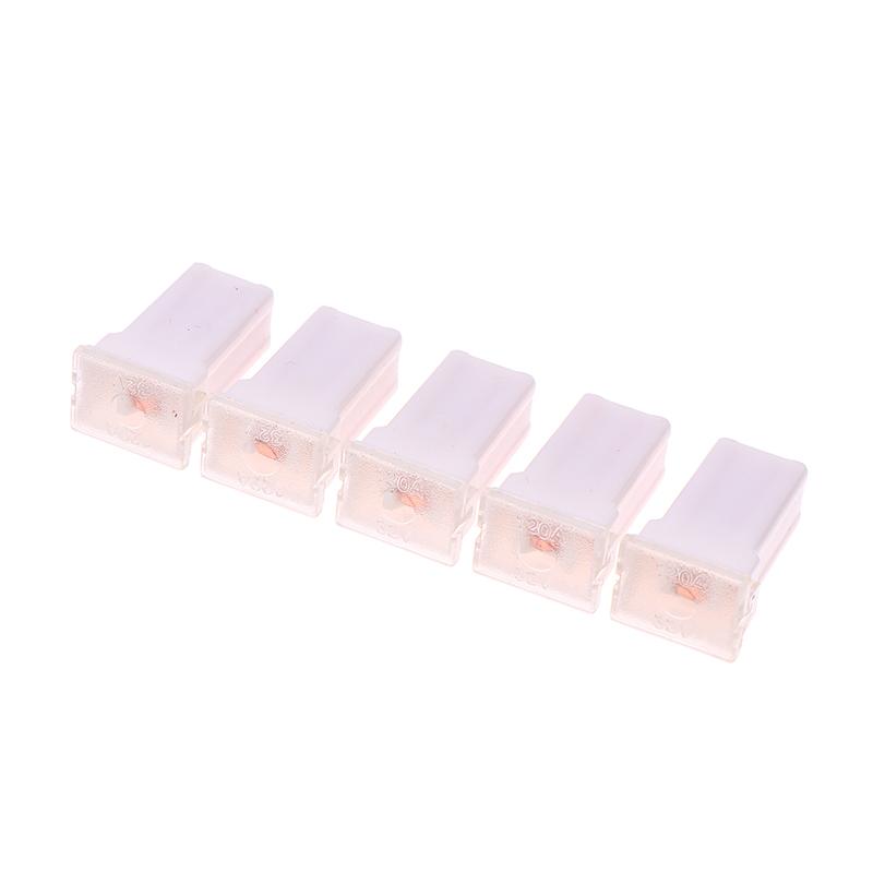5pc Mini Square Fuse Set, 20A to 60A Size Range, Automotive Fuses with Plastic Storage Box