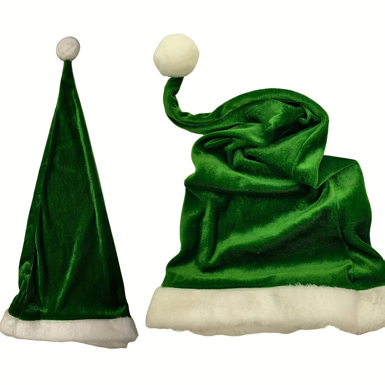 2Pcs Christmas Hats 29.53inch Luxurious And Warm Santa Hats Suitable For Adult Women, Christmas Gift, One Size Fits All Christmas Green