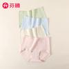 Fenteng Women's 4-Piece Set: Xinjiang Cotton Mesh Breathable Mid-High Waist Underwear with Mulberry Silk Crotch