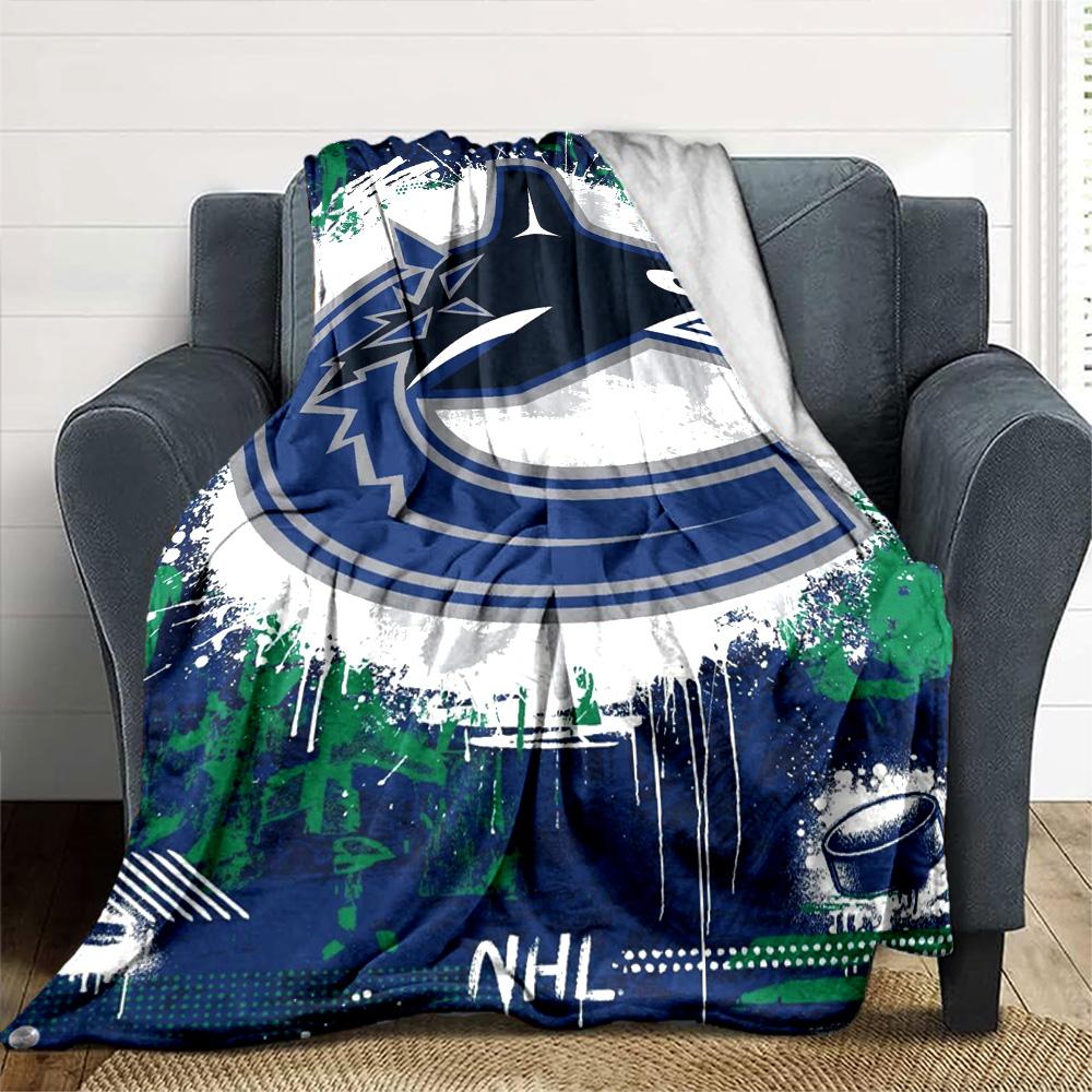 VANCOUVER CANUCKS Print Flannel Blanket High Quality Warm Comfortable Cover for All Seasons Perfect for Gifts Home Decor