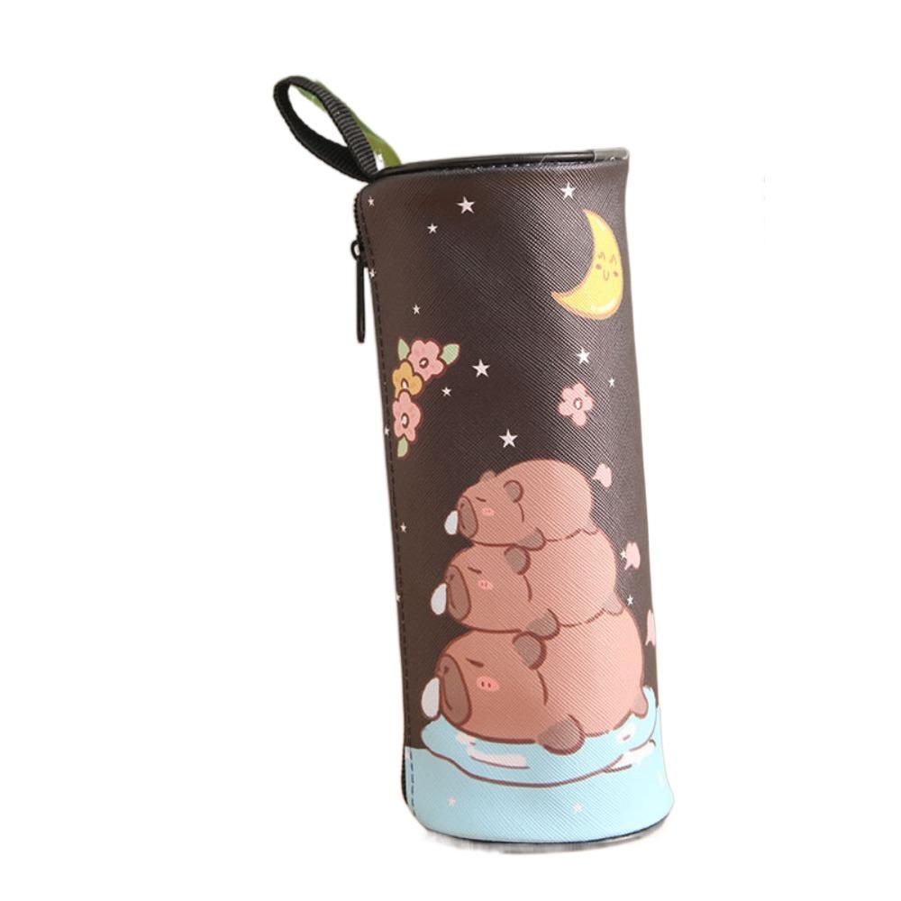 Gifts PU Capybara Pencil Bag Large Capacity Cute Cartoon Pencil Cases School Supplies