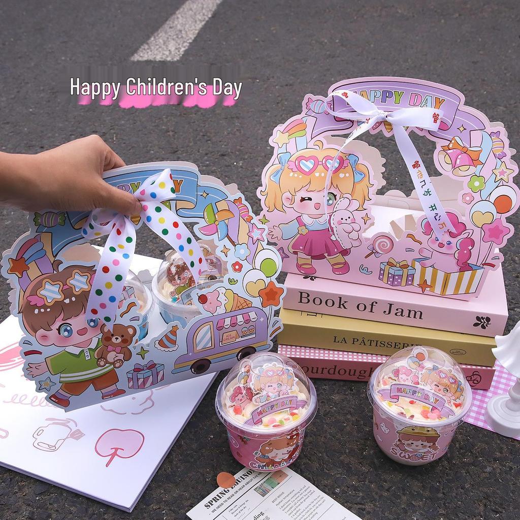 Children's Candy Box: Cartoon Cake & Bobo Cup Decoration for Boys and Girls