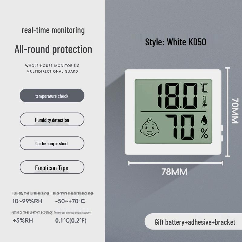 Termometru și Higrometru Digital Compact pentru Animal de Companie, Mașină și Frigider