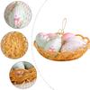 Easter Egg Pendant Creative Woven Basket Easter Egg Decorative Ornament Scene Arrangement