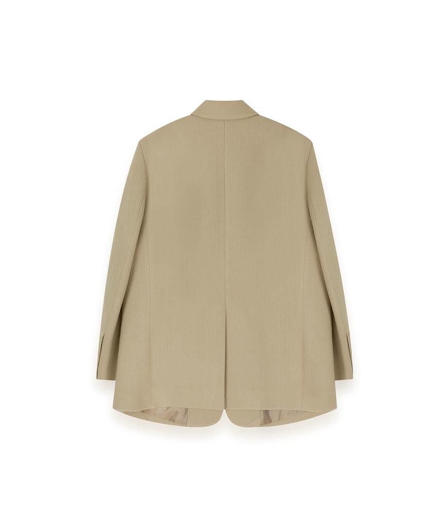 R-4 R-0033 / Oversized Tweed Box-Blazer(Beige)