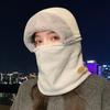 Zipper Detachable Scarf Mask Integrated Hat Warm Helmet Cap  for Outdoor Cycling Skiing
