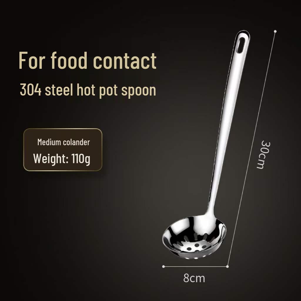 Thickened 304 Stainless Steel Slotted Spoon & Large Soup Ladle Set with Long Handle for Kitchen.