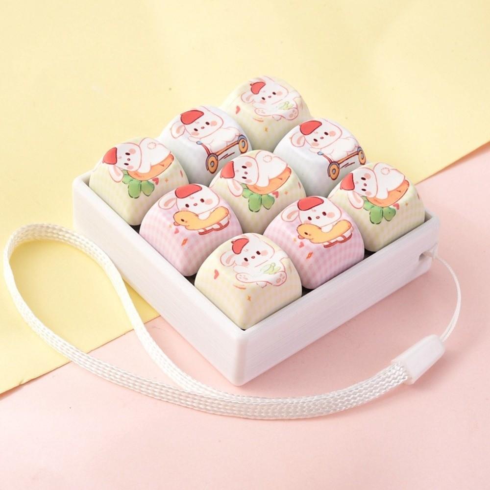 9-Key Keycap Fidget Keychain Creative Keyboard Clicker Toy Keyring Christmas Gift