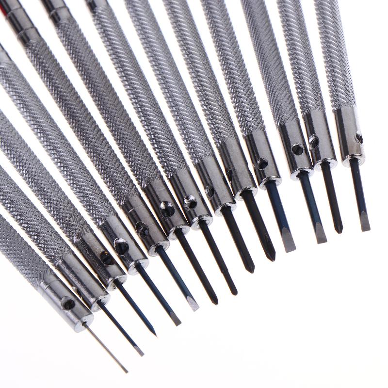 13Pcs 0.6-2.0Mm Precision Screwdriver Set Iron Micro Cross Repair Kit For Watches Glasses Jewelry
