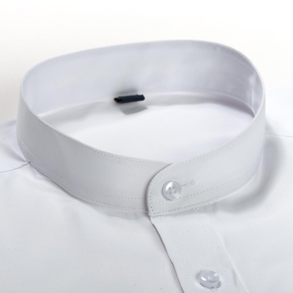 Pánská košile s dlouhým rukávem s mao límcem (Mandarinský límec) Košile s jednou náprsní kapsou Smart Casual Regular-fit Business Office Pánské oblečení