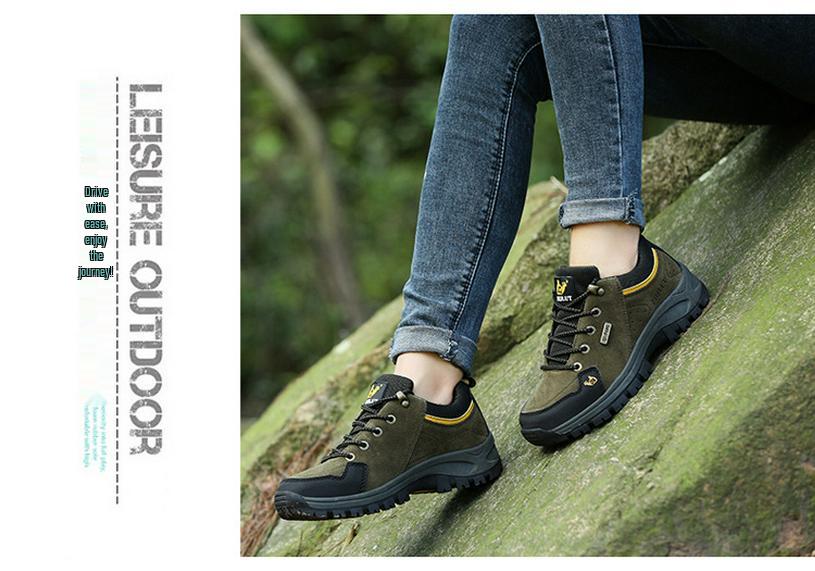 Autumn/Winter Outdoor Low-Top Hiking Shoes for Men & Women - Cotton Lined