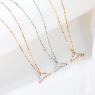 Fish Tail Necklace Women'S Titanium Steel Light Luxury Niche Design Birthday Christmas Gift