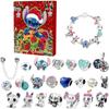 Calendrier de l'Avent Stitch 2024 Noël Mignon Dessin Animé Mode Noël avec Bracelet Kit Bracelet DIY Calendrier de Compte à Rebours d