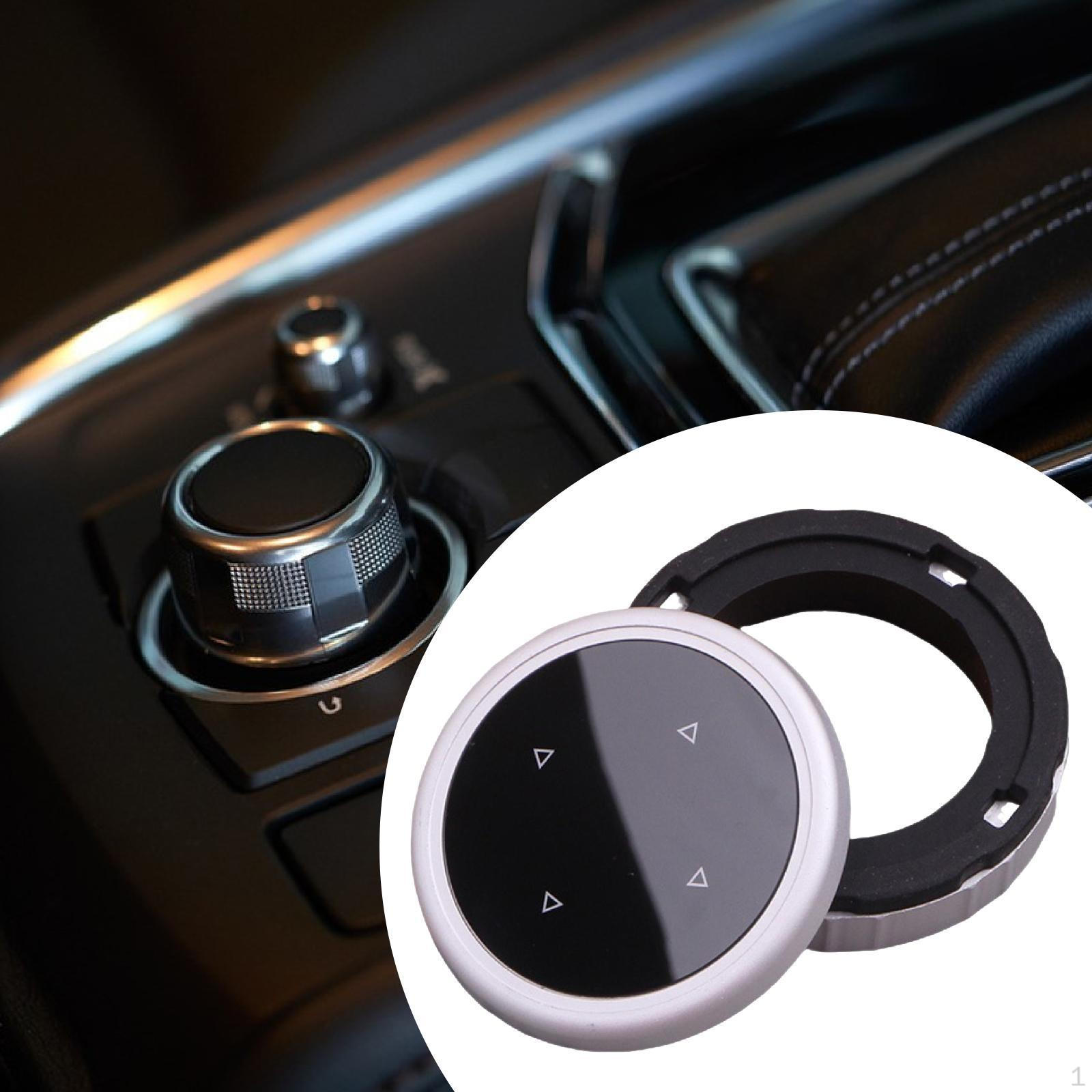 

Multimedia Knob Button Cover Trim Aluminum Alloy Accessory Easily Install Lightweight Decoration 7 Button Arrow