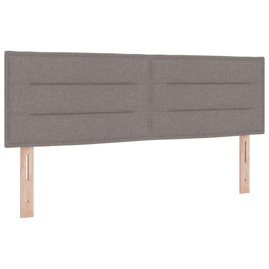 Box Spring Bed with Mattress Taupe 140 x 190 cm Fabric