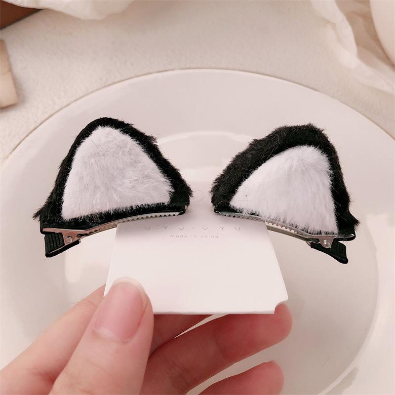 2Pcs Plush Cat Ears Steamed Cat Ear Shaped Bread Children Hair Clip Cute Cartoon Stereo Clip Little Girl Hair Accessory For Dail