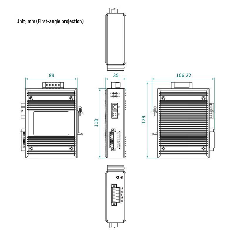Maiwei Industrial RS485/232/422 to Fiber Optic Transceiver