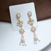 S925 Sterling Silver Needle Court Style Vintage Earrings - French Pearl Long Drop Earrings & Ear Clips