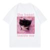Summer Latest Style Fun Cat Print Pure Cotton TShirt Breathable Comfortable Fashionable Trendy Couples Outfit Streetwear