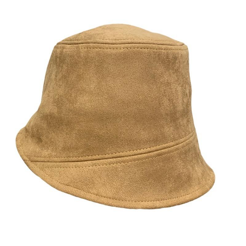New Suede Bucket Hat Women's Trend Versatile Autumn and Winter Bucket Basin Hat