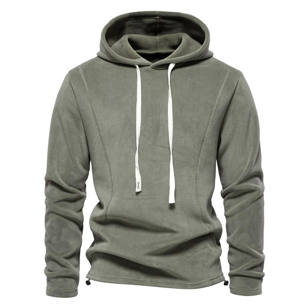 Erkek Düz Renk Bol Kapüşonlu Sweatshirt Erkek Günlük Moda Spor Kazak Sweatshirt