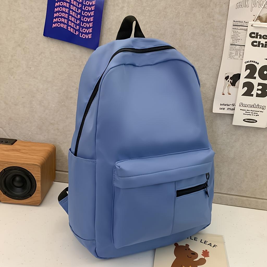 Casual Backpack Pure Color Simple Junior High School Student College Student Backpack Outdoor Work Clothing Large Capacity Lightweight Versatile