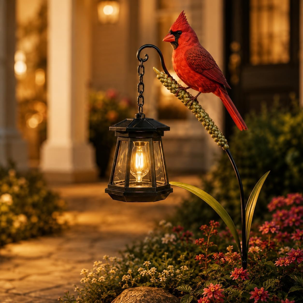 Cardinal solar garden lights, cardinal bird solar stakes, a lively and beautiful garden light, set of 3 3PCS