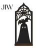 Gothic Tea Light Stand Halloween Candle Holder, Hollow Silhouette Holder for Lights, Dark Aesthetic Home Decor Style Pumpkin Ghost Cat Bat Tabletop