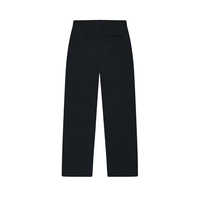 FILA Fashion Trendy Solid Color Simple Wide Leg Knitted Sports Pants Men Pants Black F11M439606FBK