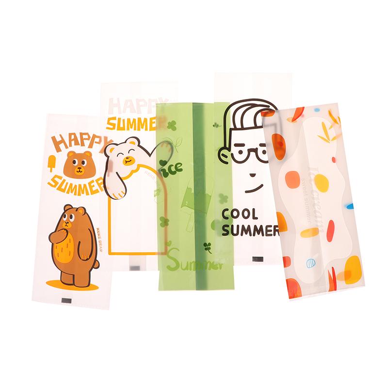 100Pcs Disposable Ice Popsicles Bags Thick Frozen Pops Handmade Ice Cream Plastic Wrappers For Candy Food Grade Packing Bag