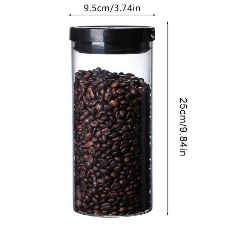 Coffee Bean Storage Can Transparent Glass Sealed Jar Home Nut Container Bottle