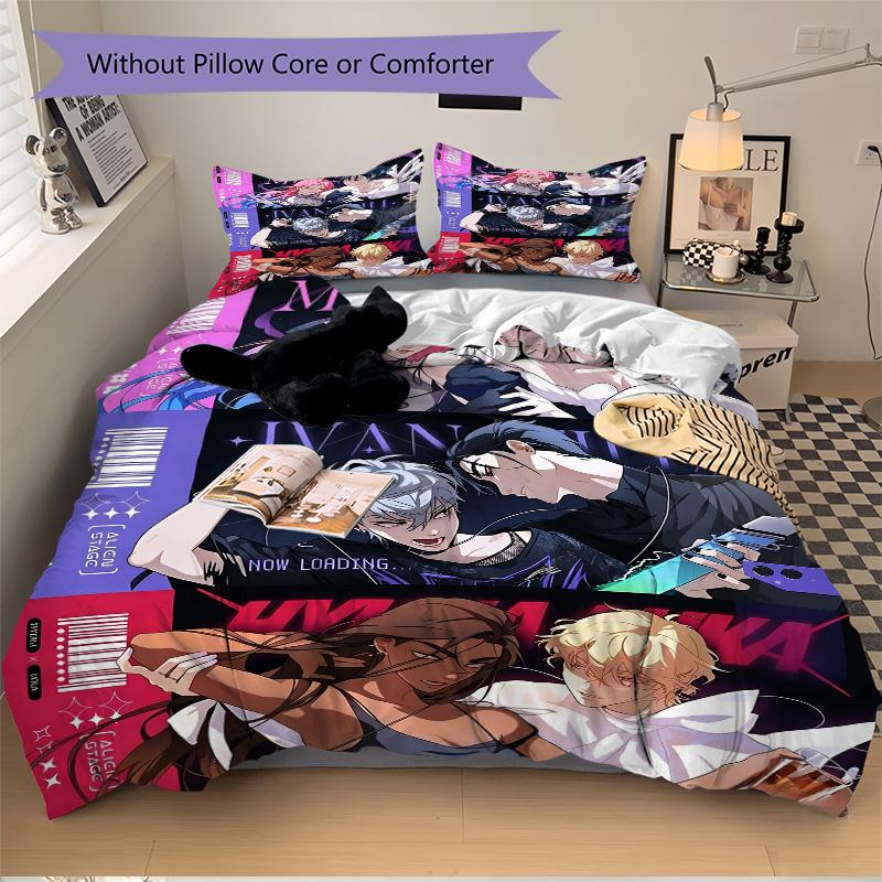 Fantasy Anime Characters Print 3Pcs Bedding Setduvet Cover With 2 Bedropillowcase Home Birthday Gift