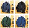 Military Color Blouson Zip Jumper Outdoor Colorful Lining Check Long Sleeve Jacket Jacket Short Coat Jumper Thin Simple Jumper Zip Up Light Outerwear