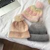 Rainbow gradual change thickened warm wool hat female cute winter star point wool knitted hat couple