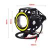 X-STYLE U7 Motorcycle LED Fog Lights, 4 Modes, with Angel Eyes, 12V/24V Universal, IP67 Waterproof, with Switch, White + Blue (Yellow, Straight)