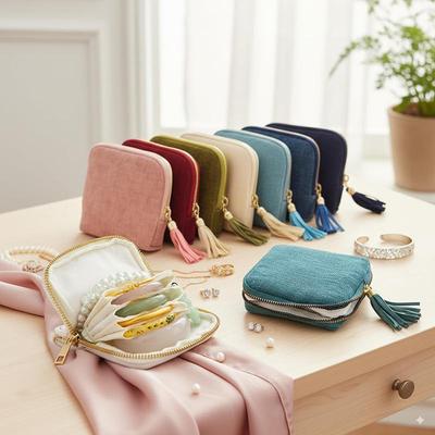 Multi-layer Jewelry Bag Travel Portable Large Capacity Jewelry Pouch Earrings Bracelet Jewelry Organizer Storage Case