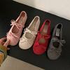 Shoes flat shoes ballet shoes French bow Mary Jane shoes 2025 early spring women's shoes with skirts soft-soled single shoes