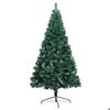 Maison Exclusive - Demi-arbre de Noël artificiel pré-éclairé et boules vert 120 cm