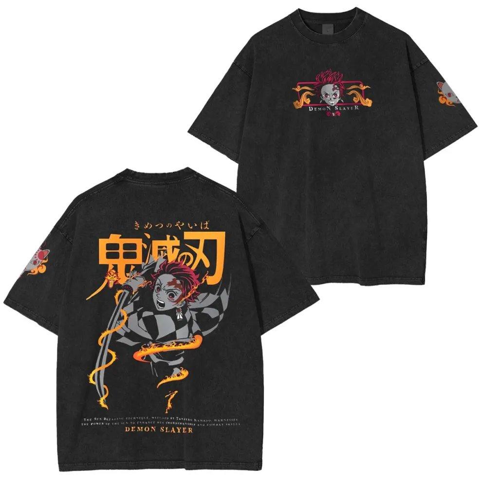 Demon Slayer Shinobu Kocho Anime Vintage Washe T Shirt Unisex Women Short Sleeve Tops Summer Graphic Tee Casual Streetwear Cosplay