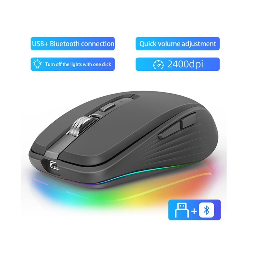 2.4G Dual-mode Bluetooth 5.1 Wireless Mouse ABS Mute Computer MOUSE2400dpi