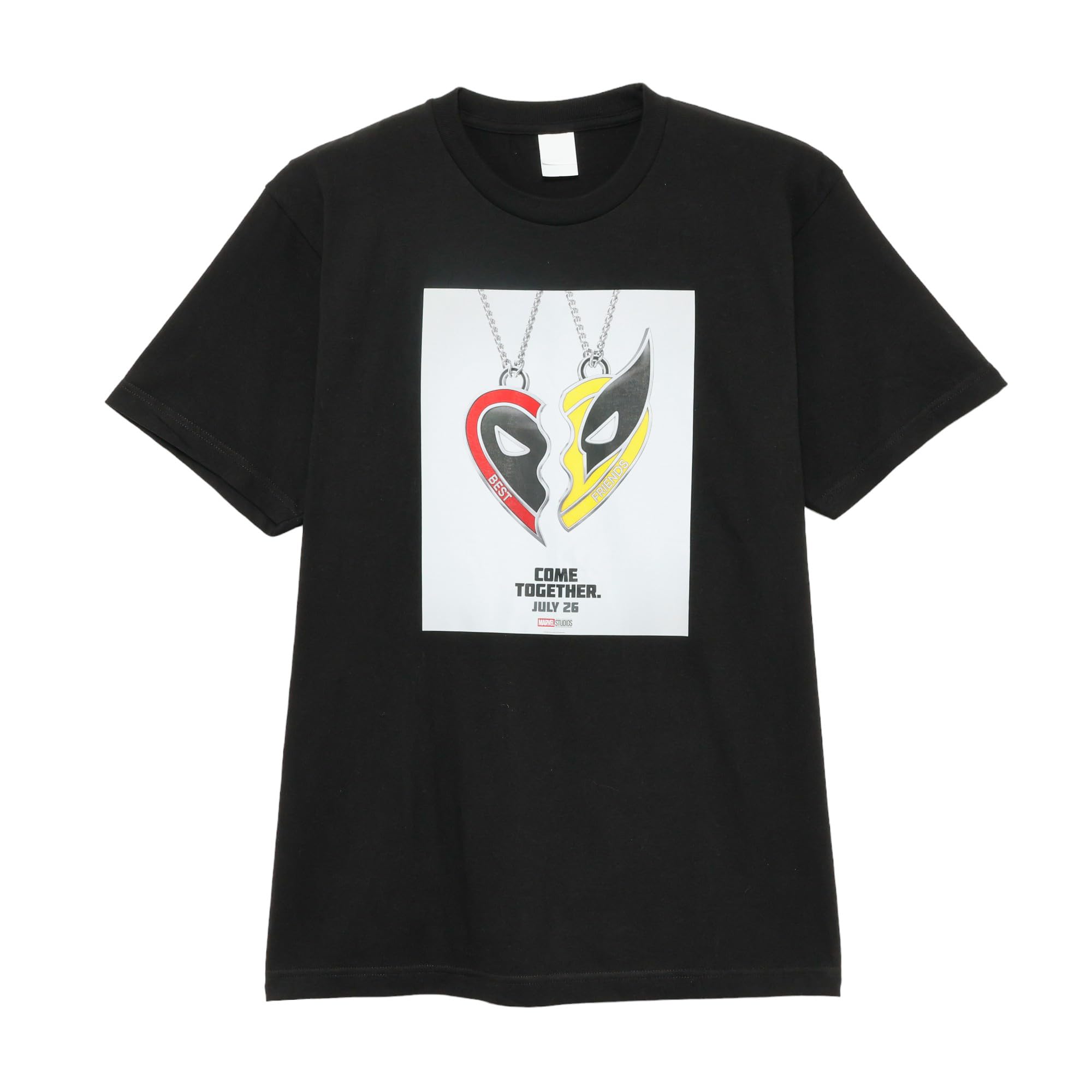 

Small Planet Marvel Deadpool & Wolverine T-Shirt, XL, Heart Pendant, Black